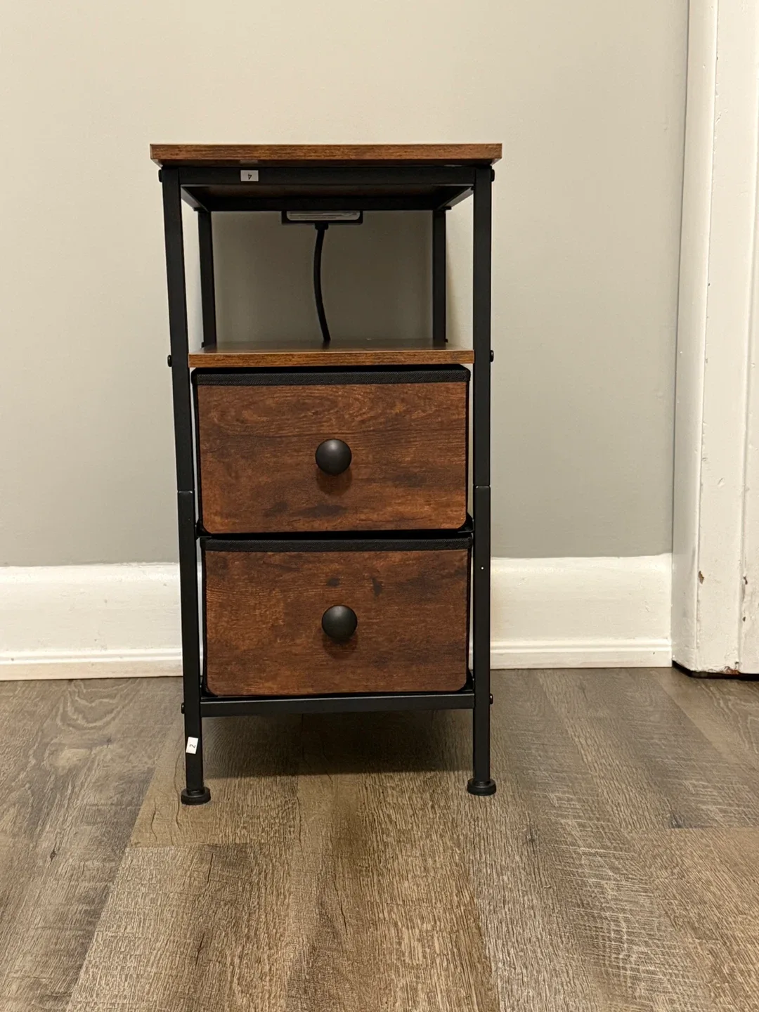 End Table with Charging Station & Fabric Drawers image indicator(7)