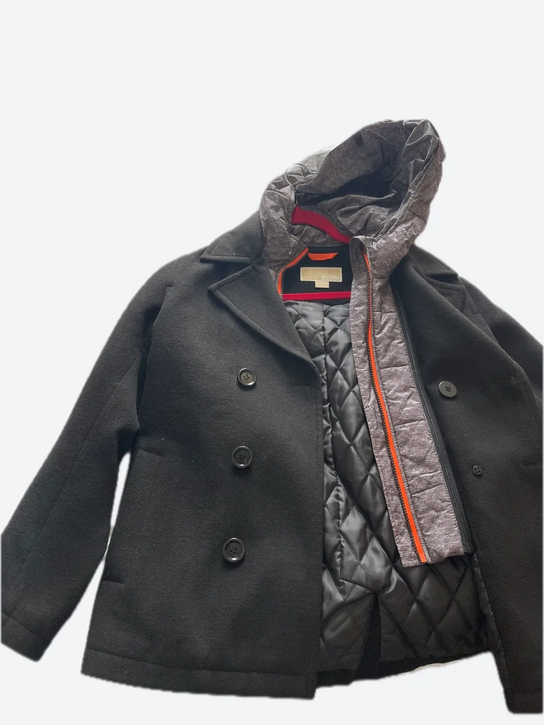 Michael Kors Black Wool Blend Pea Coat - Size 10 image indicator(3)