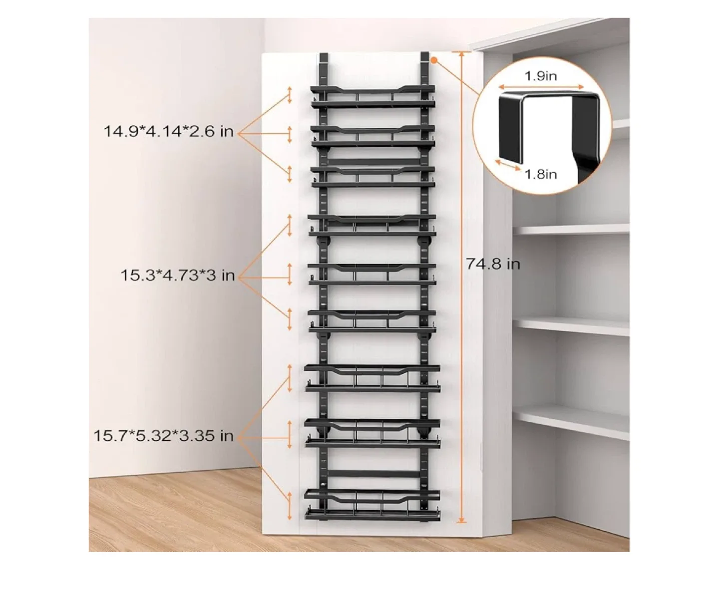 9-Tier Over The Door Organizer - Black image indicator(6)