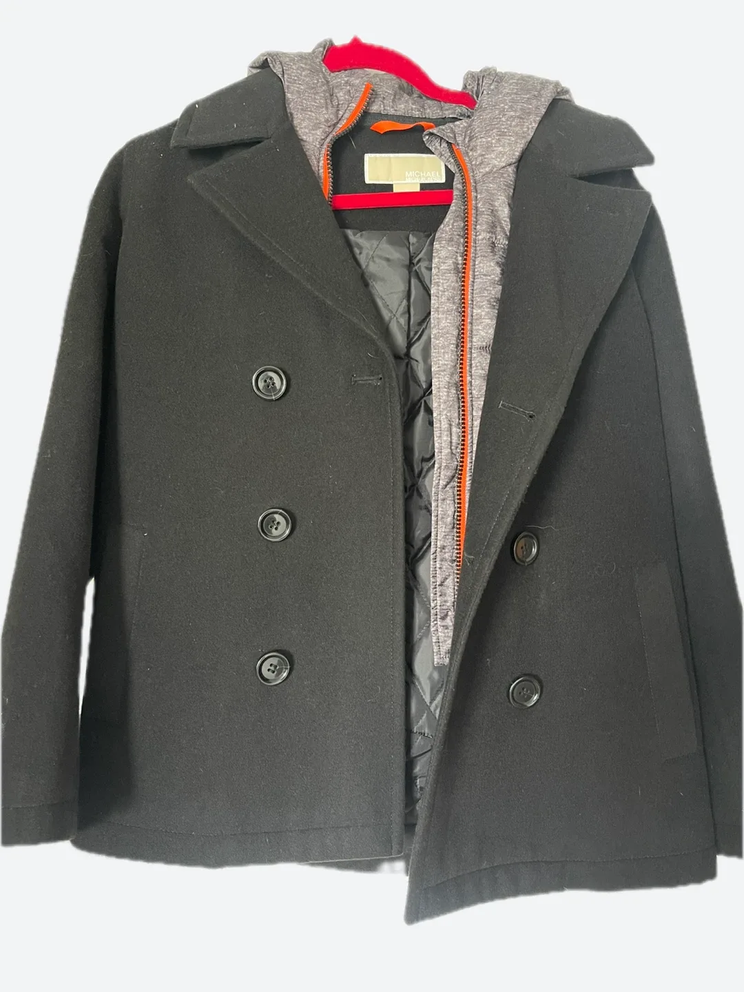 Michael Kors Black Wool Blend Pea Coat - Size 10 image indicator(2)