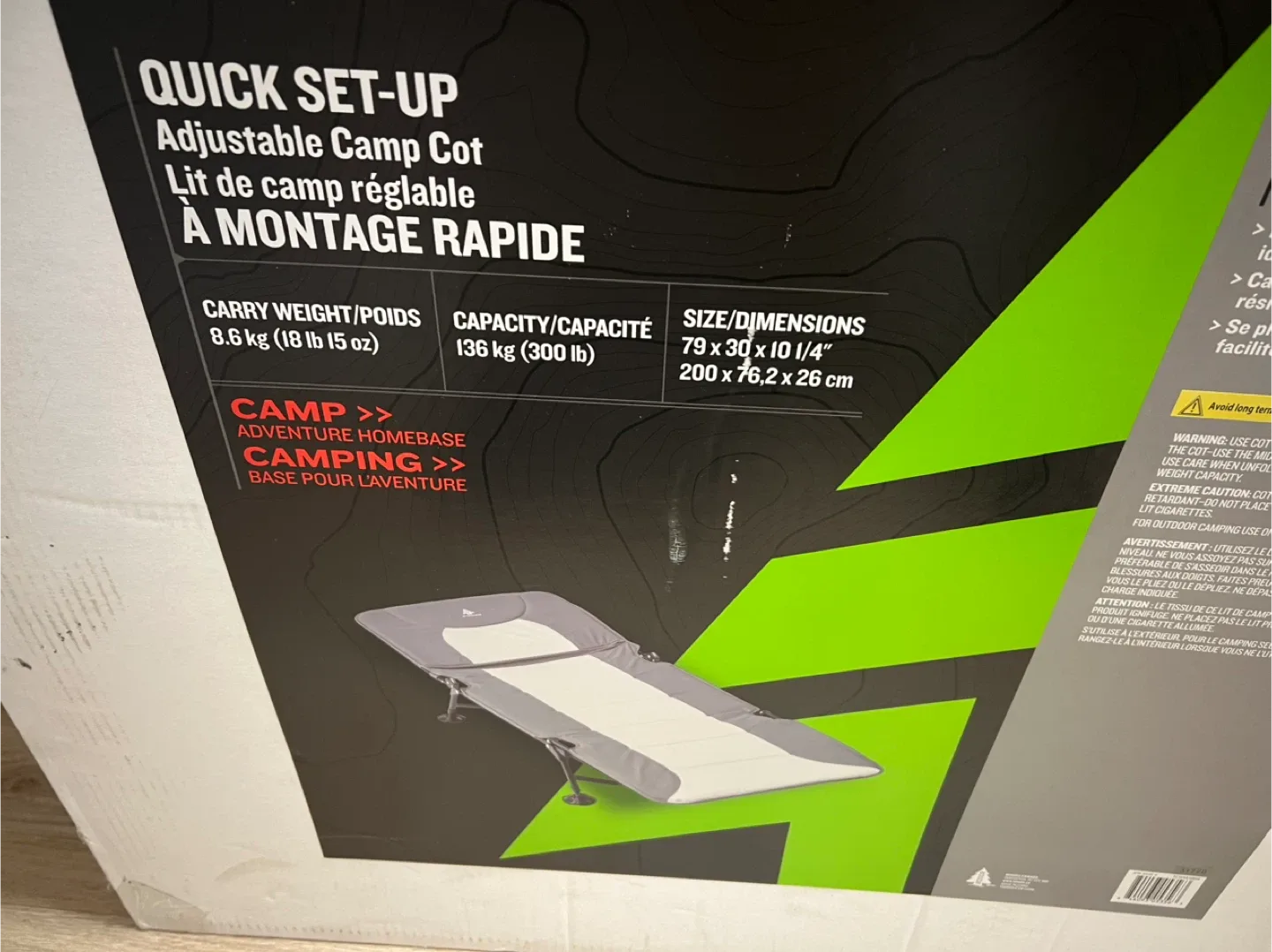 Woods portable cot or lounge bed, BRAND NEW image indicator(6)