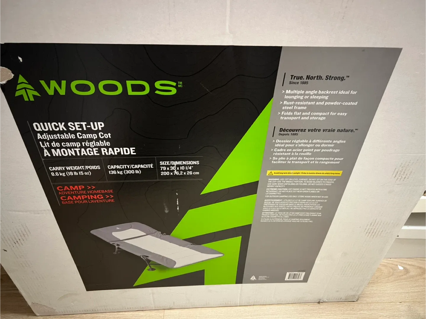 Woods portable cot or lounge bed, BRAND NEW image indicator(5)