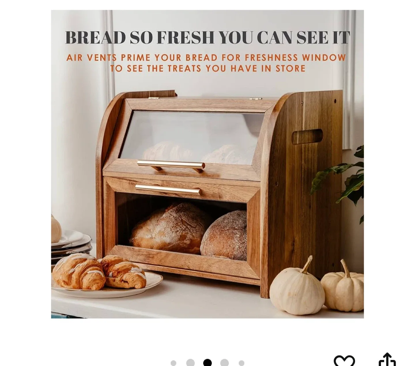 Apaceliving Acacia Wood Bread Box image indicator(6)