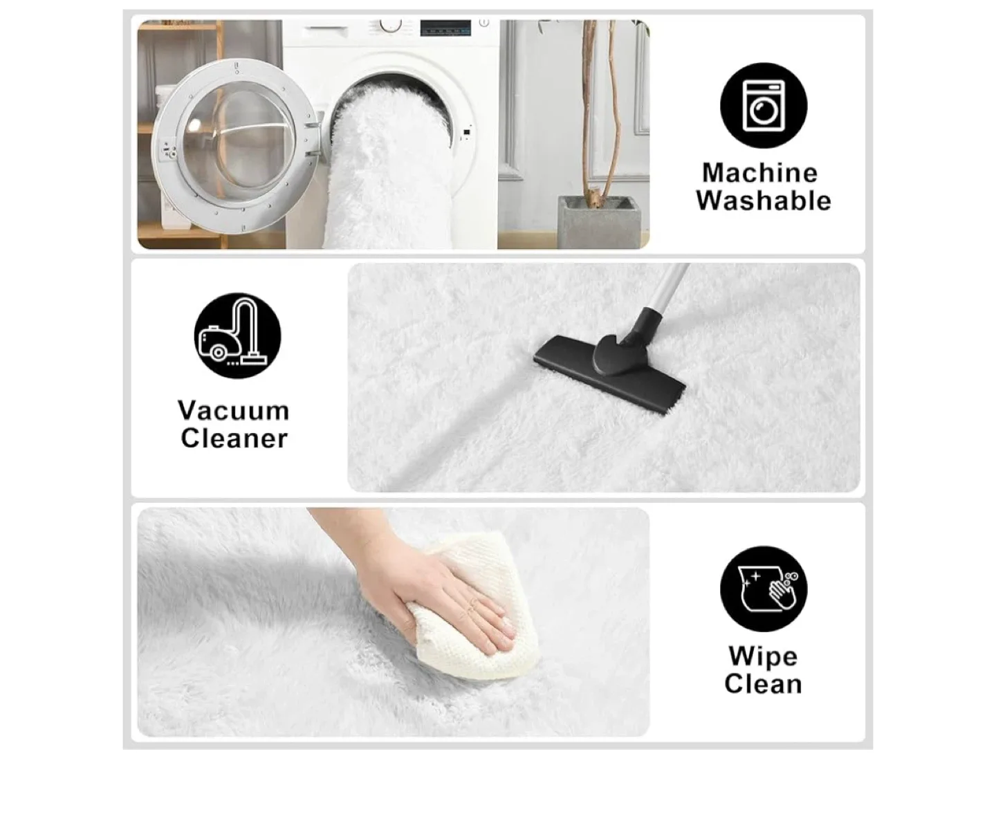 Fluffy White Area Rug - Soft & Skin Friendly image indicator(3)