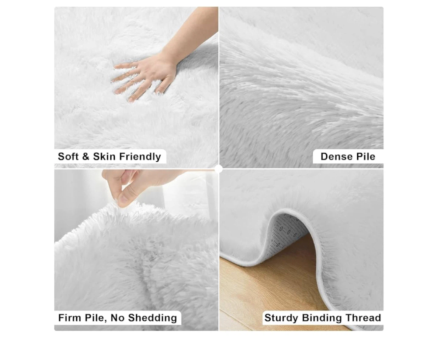 Fluffy White Area Rug - Soft & Skin Friendly - photo 2