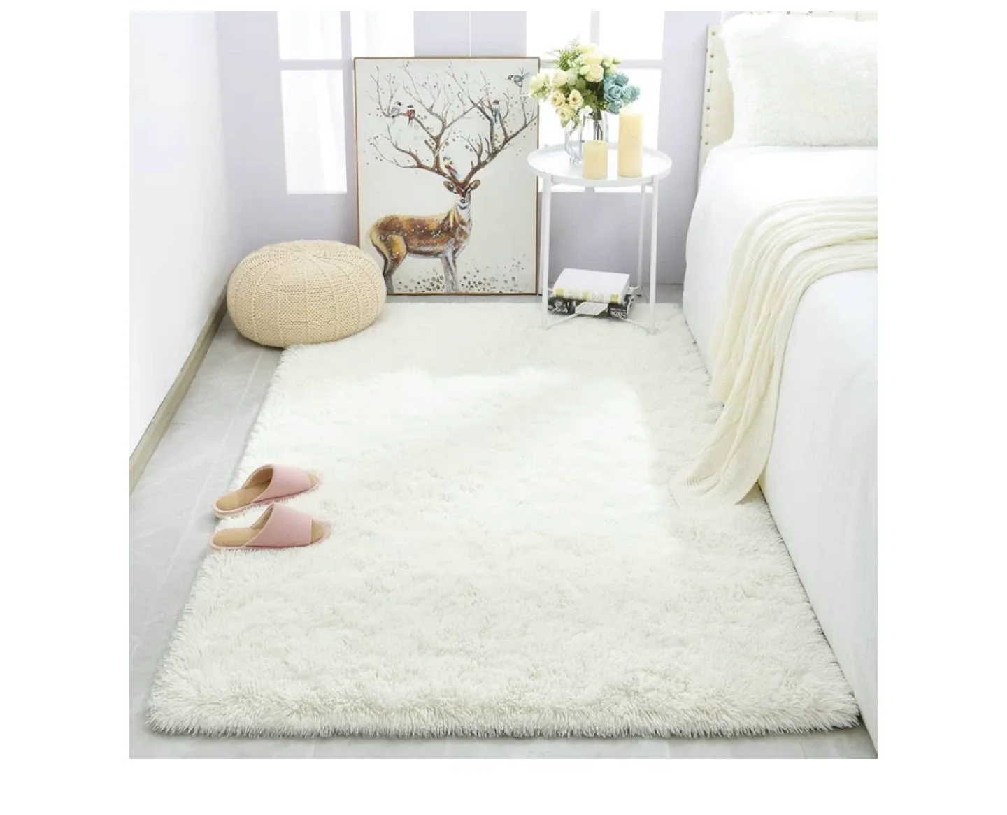 Fluffy White Area Rug - Soft & Skin Friendly image indicator(5)