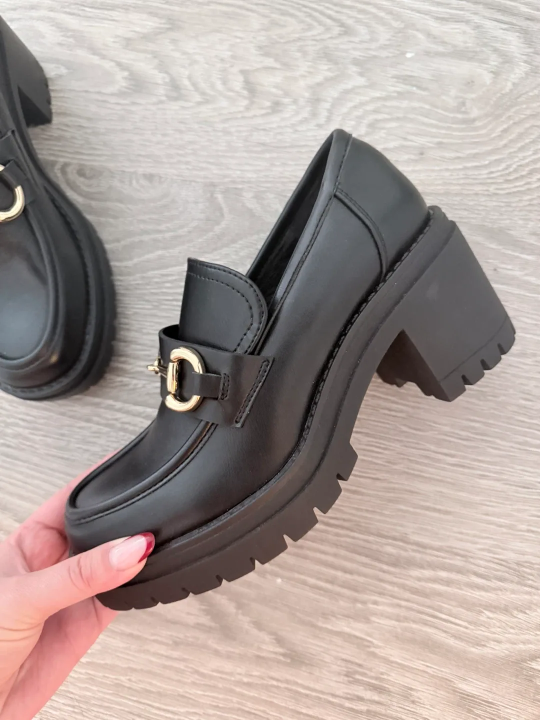 Steve Madden Black Loafer Heels - Size 6.5 image indicator(3)