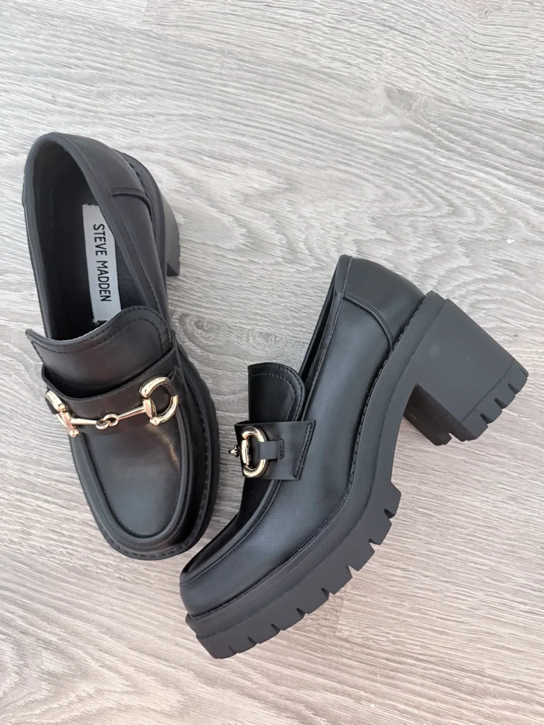 Steve Madden Black Loafer Heels - Size 6.5 image indicator(2)