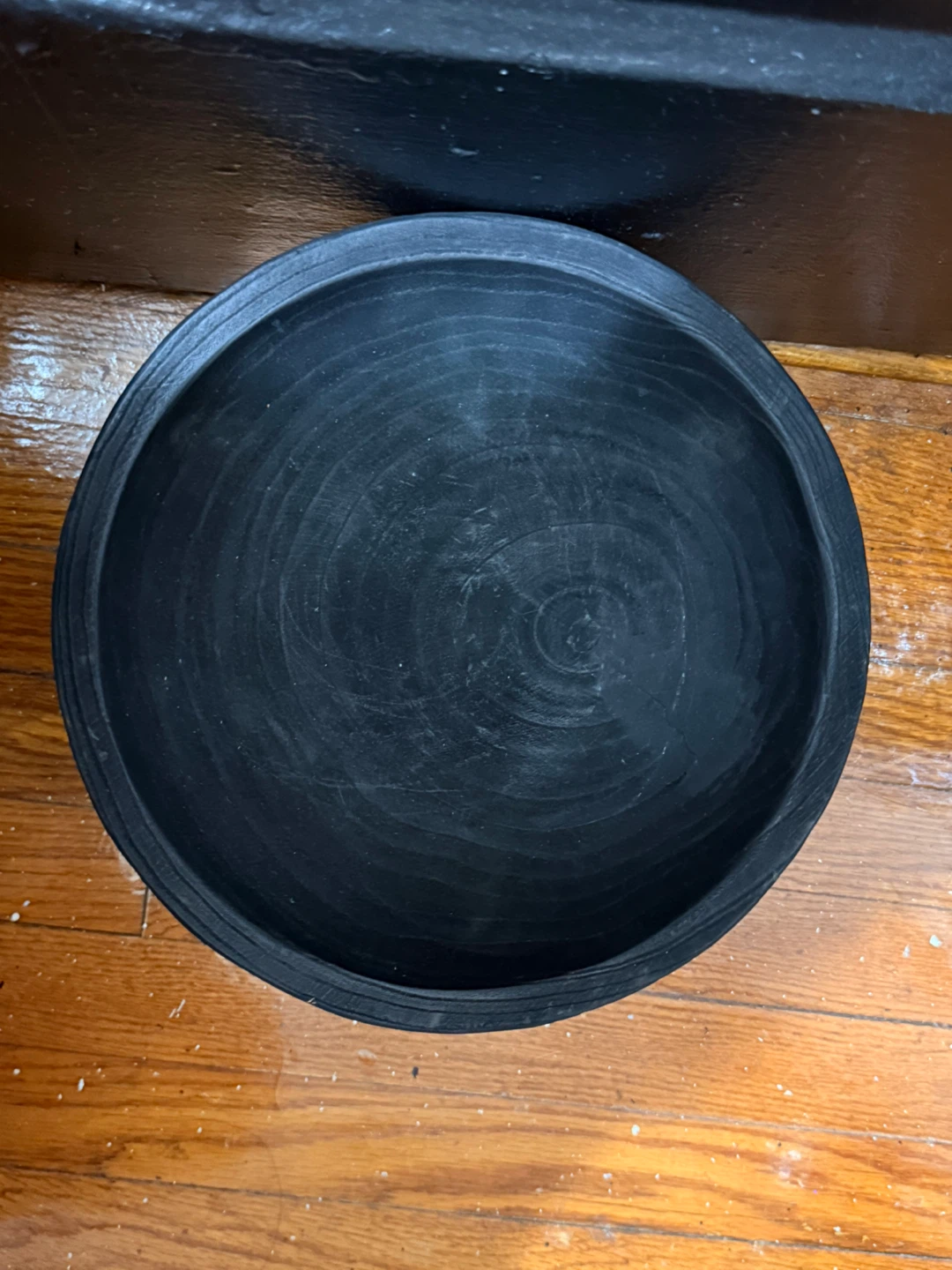 Black Wooden Bowl with Legs - photo 2