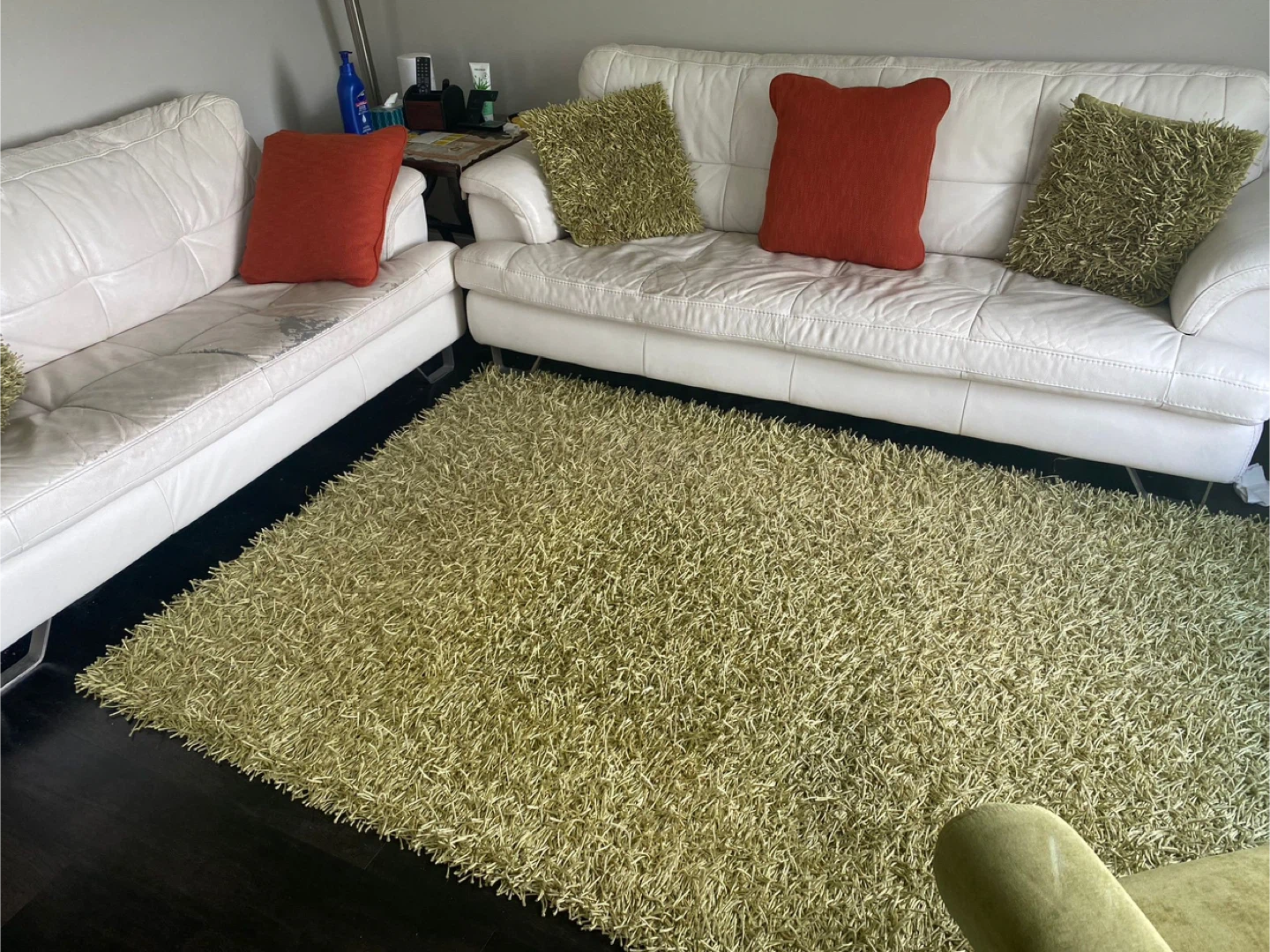 White Leather Sofa and Armchair Set - photo 4