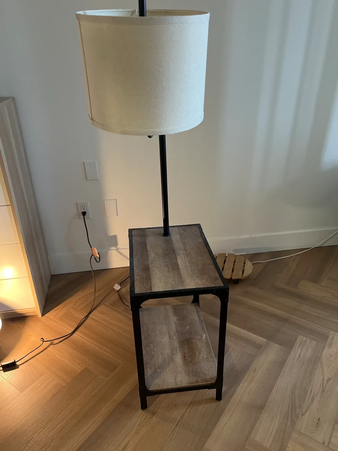 Floor Lamp with Table and USB Port