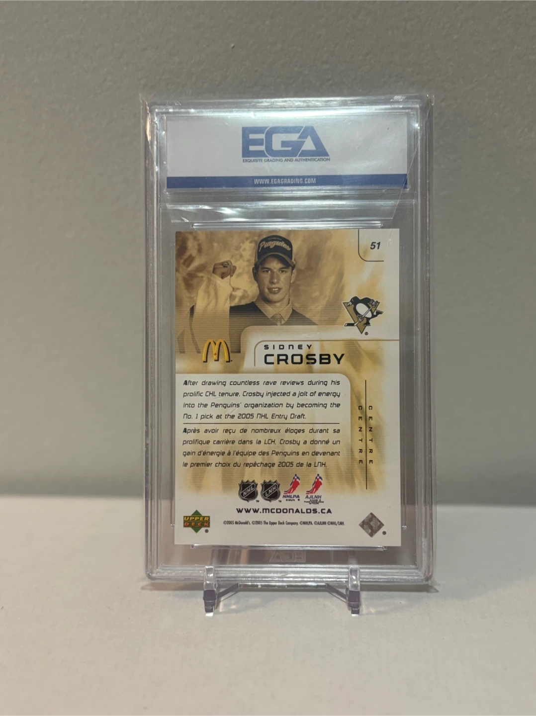 Sidney Crosby McDonald’s Rookie Upper Deck Hockey Card - photo 2