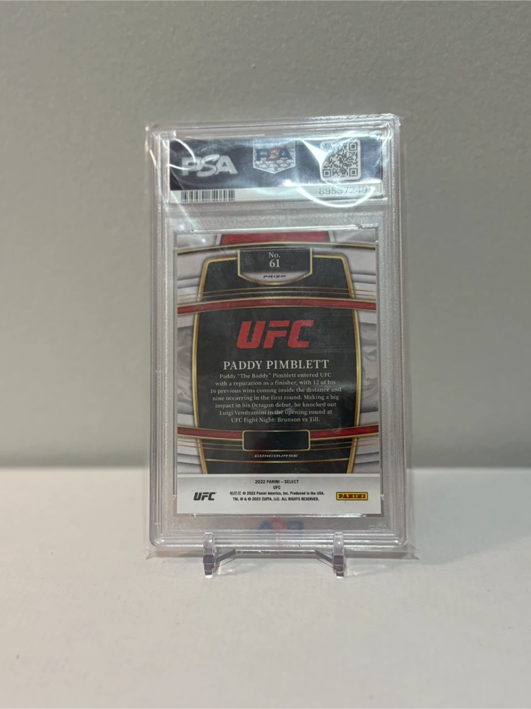 Paddy Pimblett 2022 Select UFC Card - photo 2
