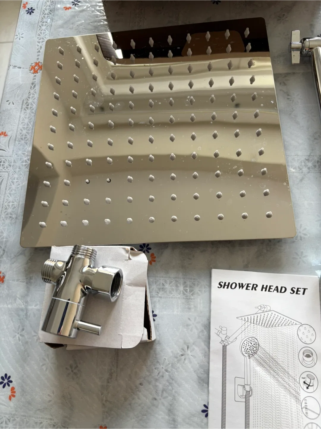 Modern Square Rain Shower Head Set – with Handheld Shower image indicator(2)