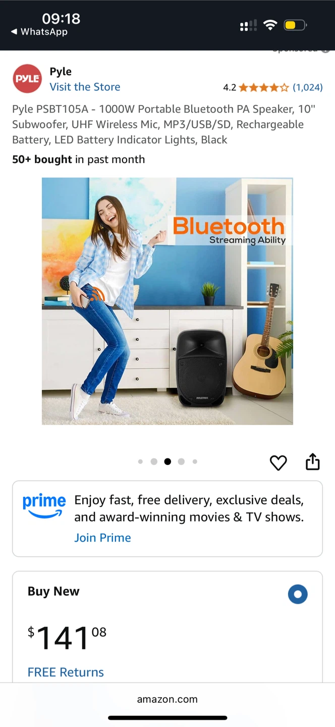 Pyle PSBT105A Portable Bluetooth PA Speaker - photo 3