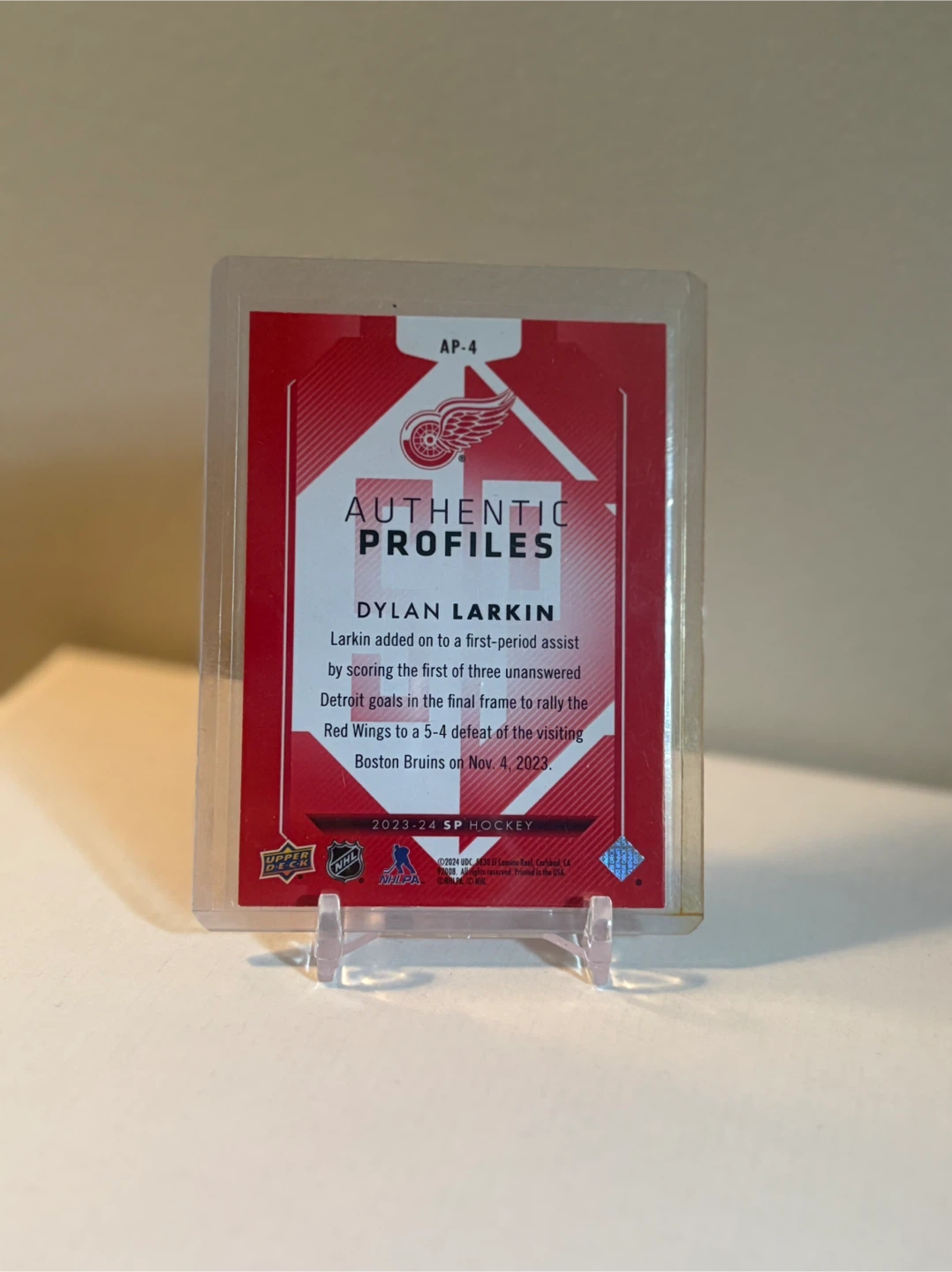 Dylan Larkin Authentic Profiles Hockey Card - photo 2