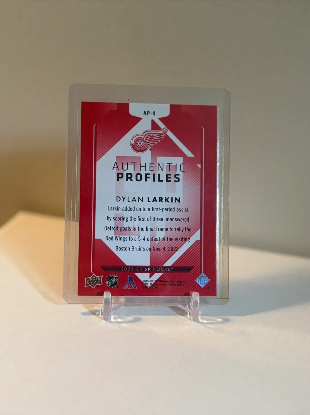 Dylan Larkin Authentic Profiles Hockey Card image indicator(2)