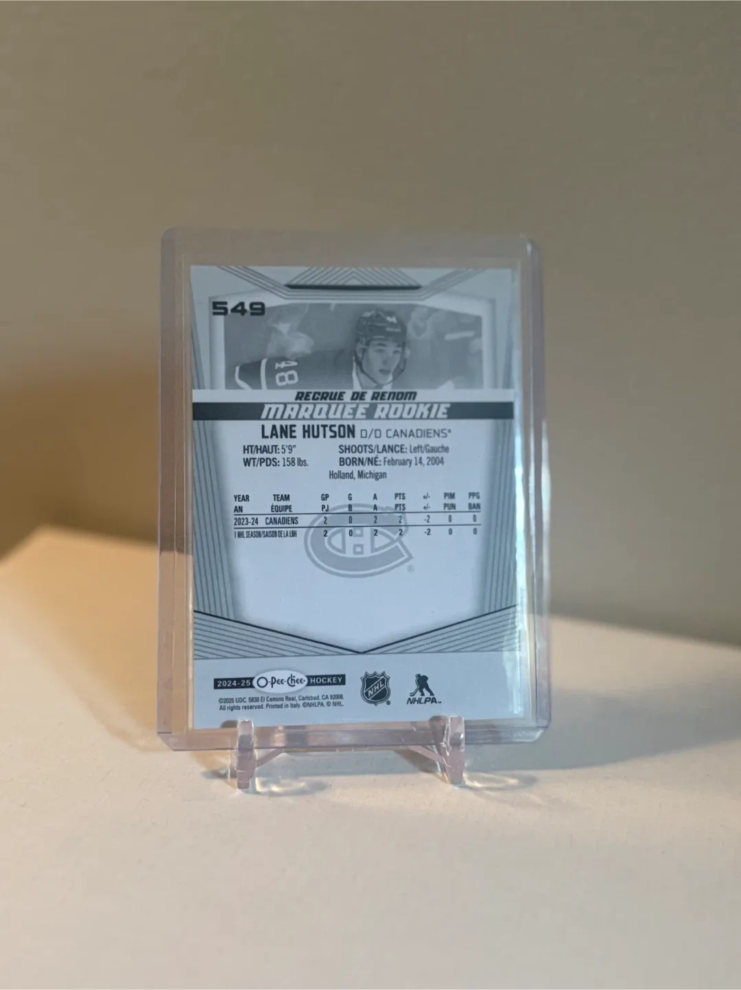 Lane Hutson Marquee Rookie Hockey Card image indicator(2)