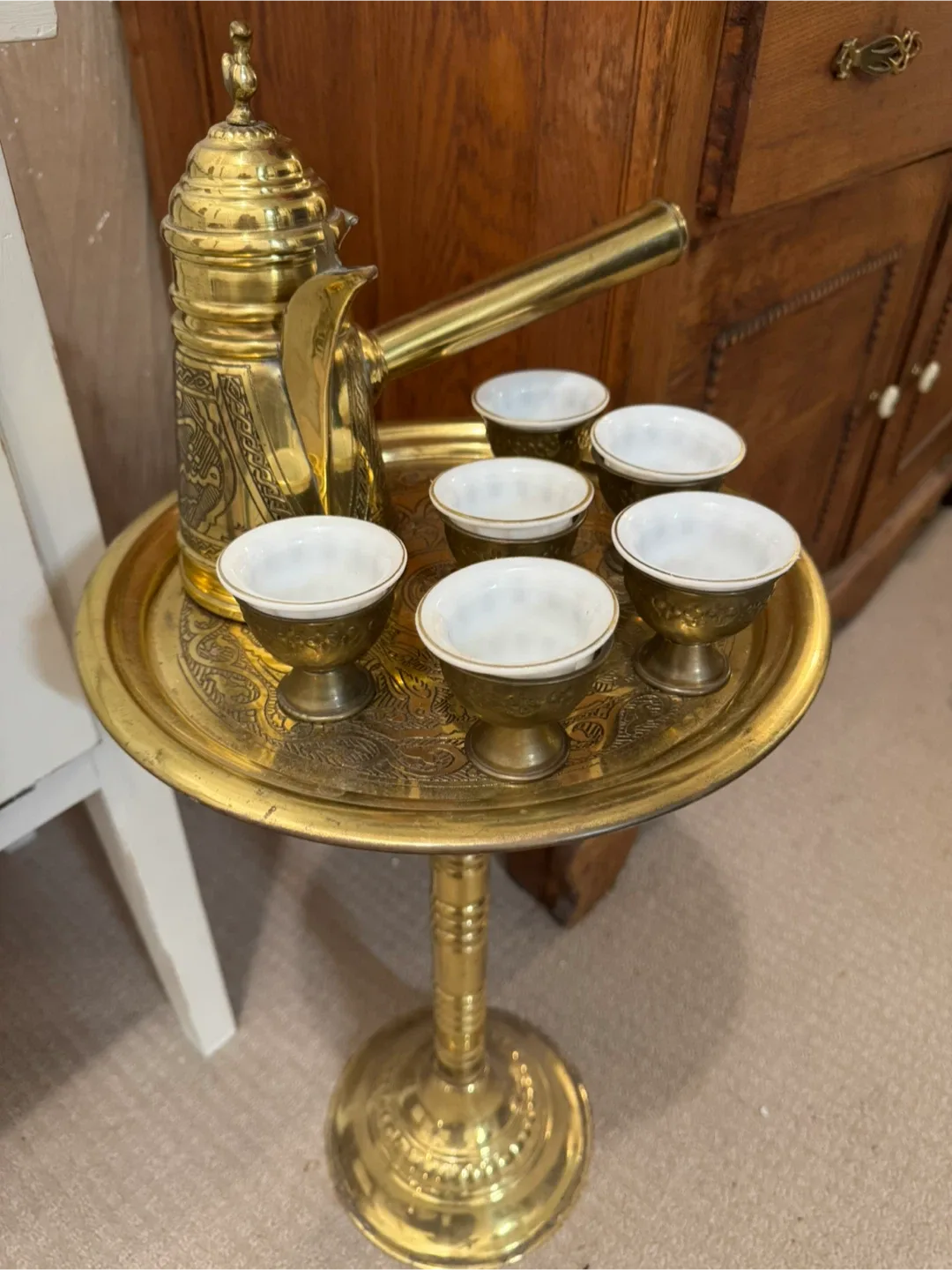 Iskandar Matar & Sons Nazareth Brass Tea Set image indicator(3)