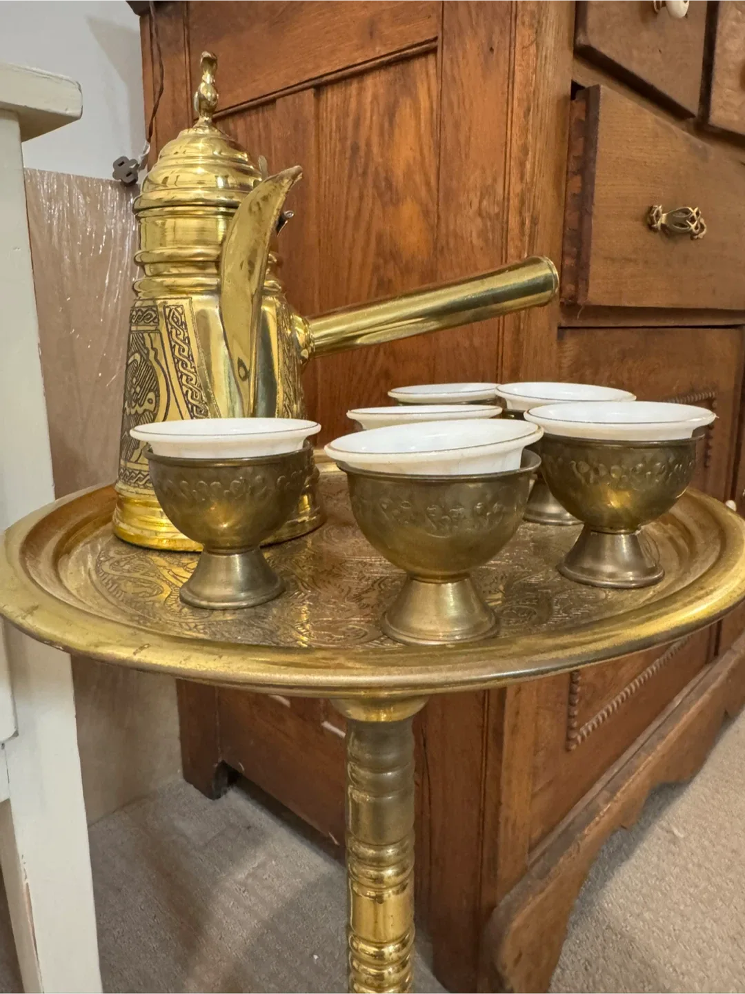 Iskandar Matar & Sons Nazareth Brass Tea Set image indicator(2)