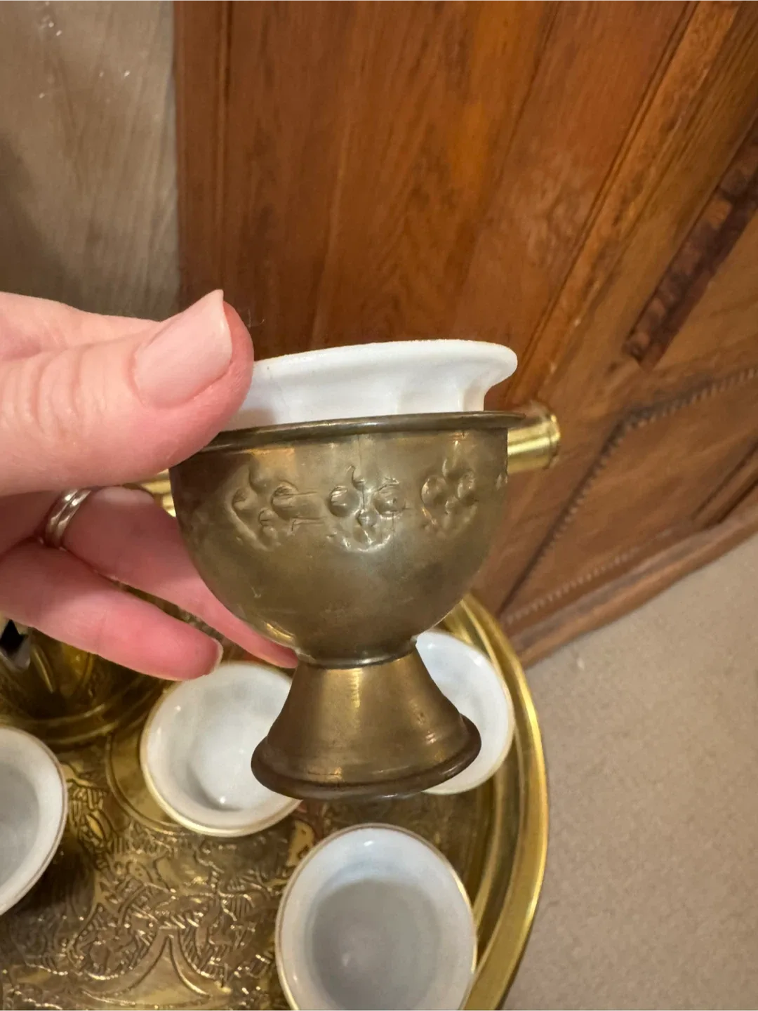 Iskandar Matar & Sons Nazareth Brass Tea Set image indicator(4)