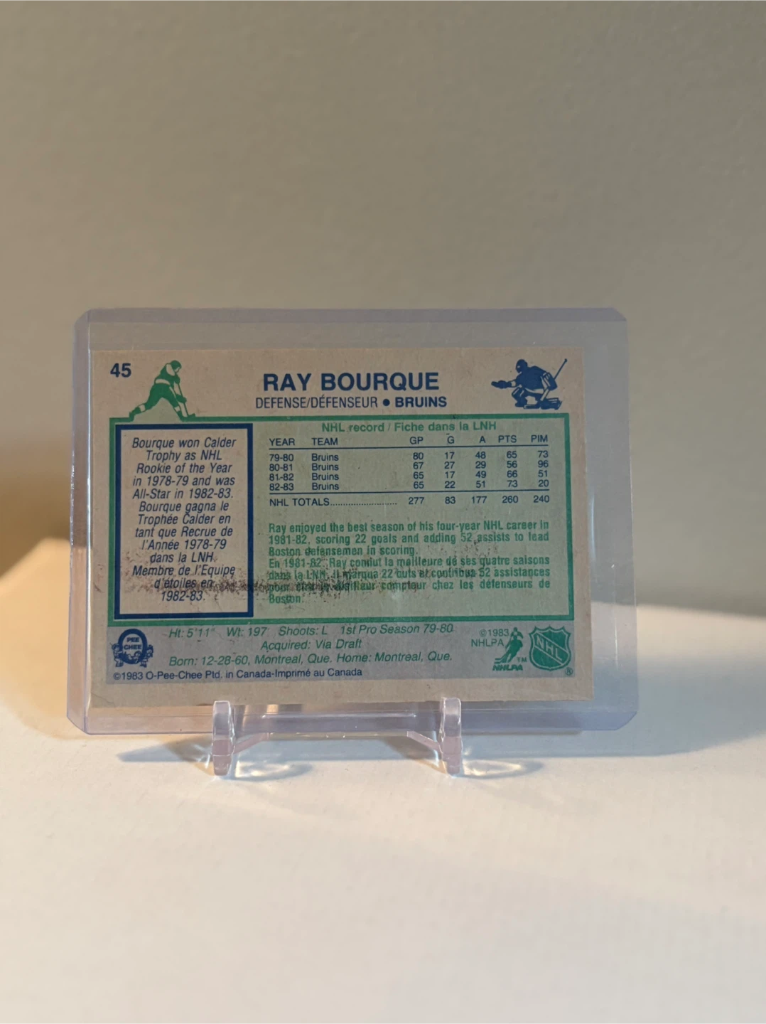 Ray Bourque Bruins Hockey Card - photo 2