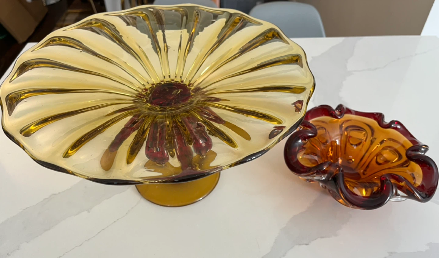 Vintage Amber Glass Bowl Set - photo 2