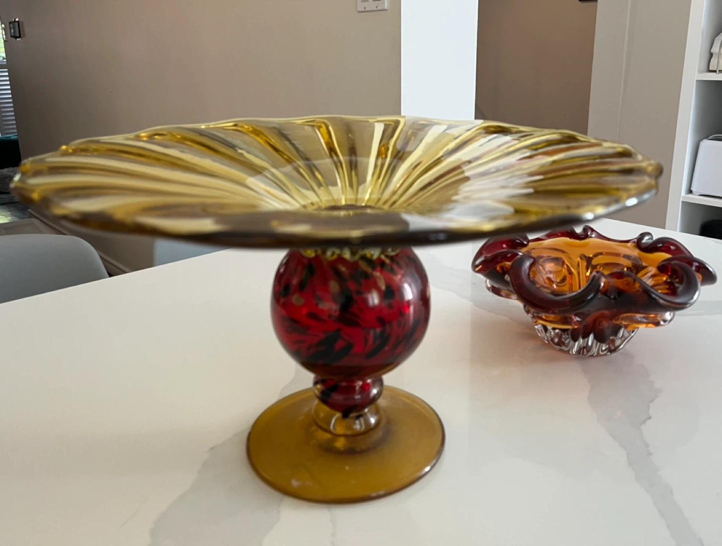 Vintage Amber Glass Bowl Set