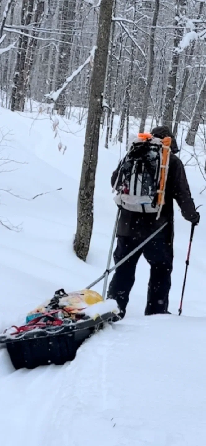 Backcountry Winter Hiking Sled with Harness