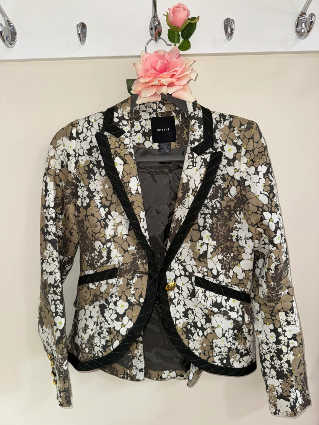 Smythe Floral Print Linen Blazer - photo 4