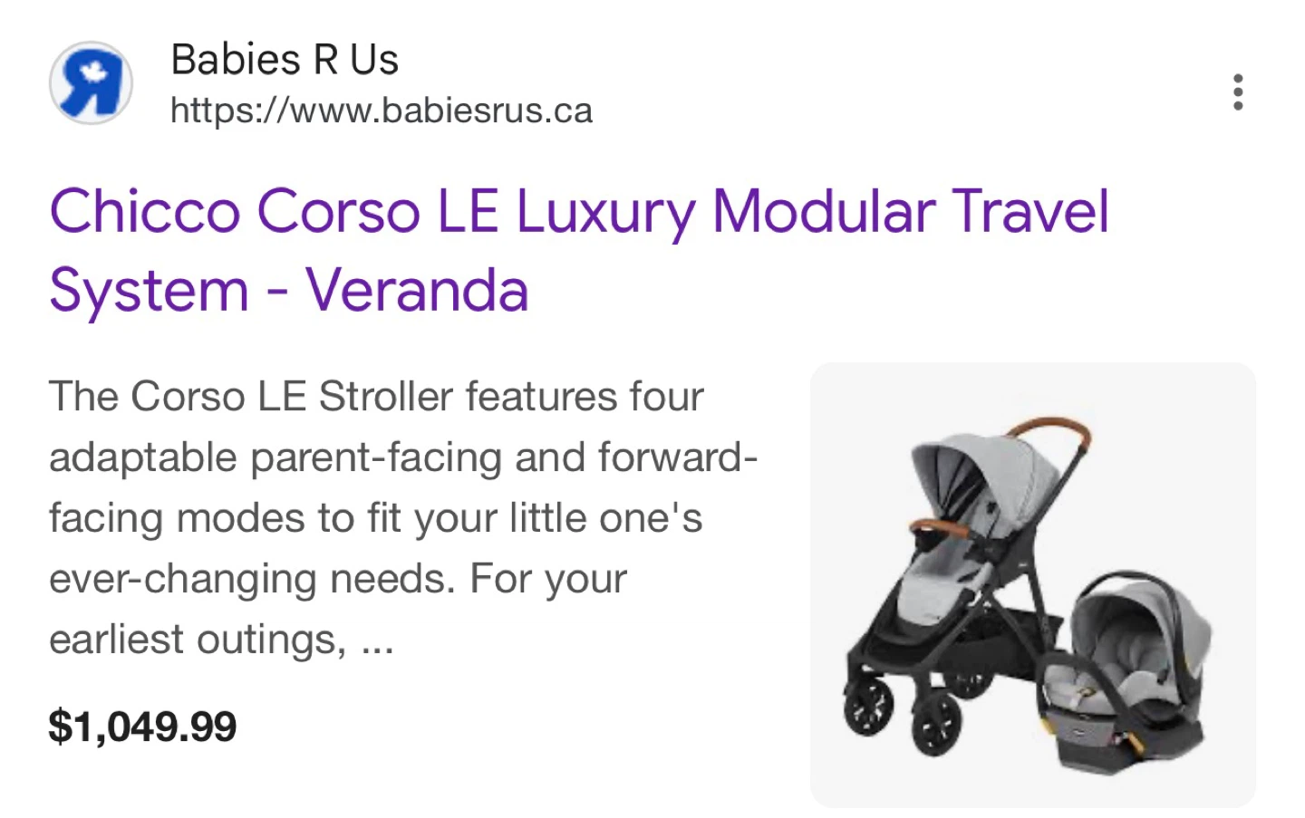 Chicco Corso LE Luxury Travel System - Veranda