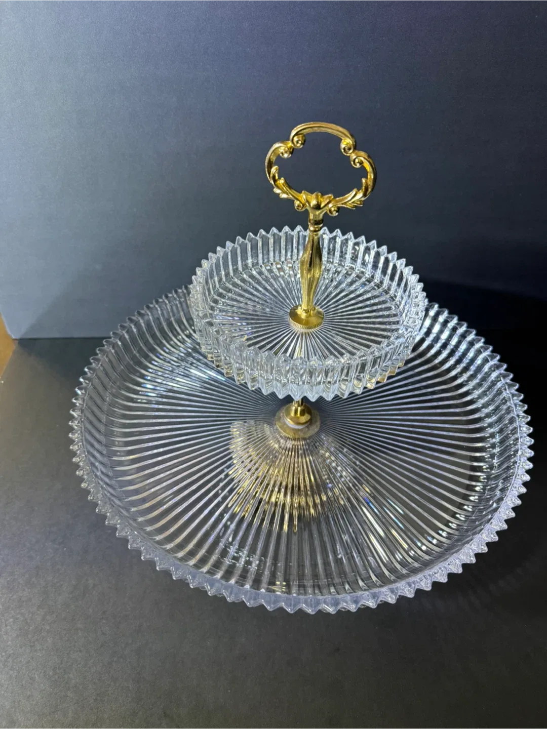 Two-Tiered Crystal Dessert Stand image indicator(2)