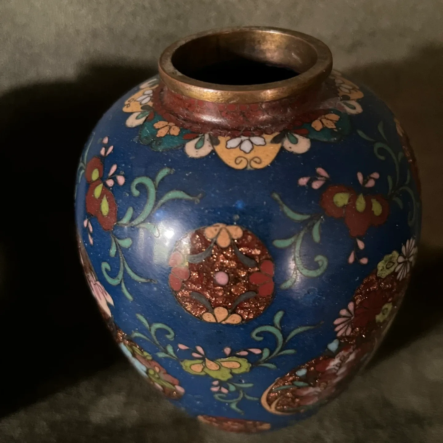 Vintage Cloisonné Vase - Floral Design image indicator(3)