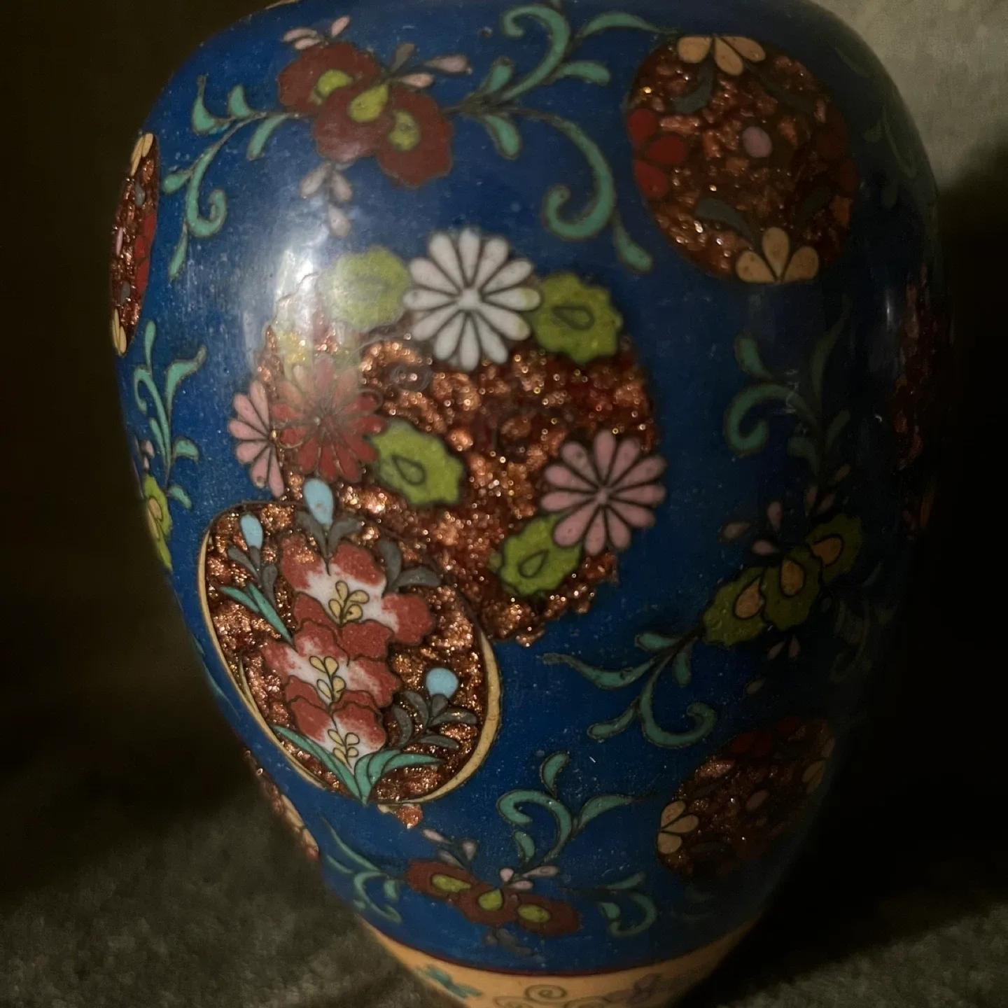 Vintage Cloisonné Vase - Floral Design image indicator(2)