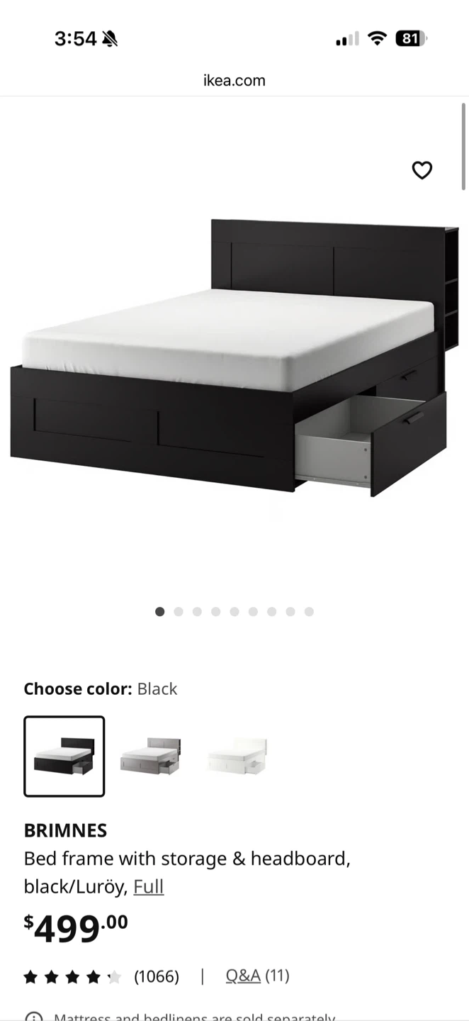 IKEA Brimnes Bed Frame with Storage & Headboard - photo 4