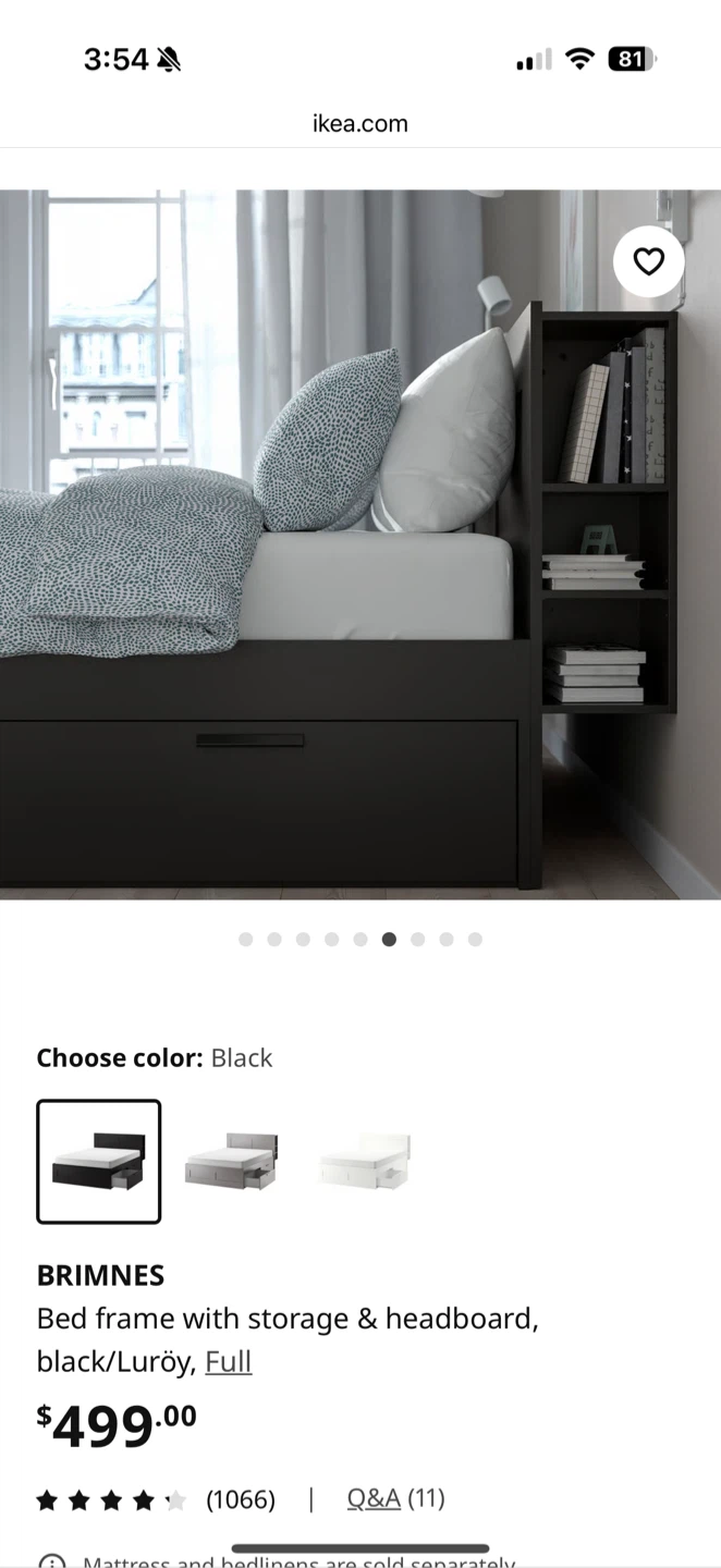 IKEA Brimnes Bed Frame with Storage & Headboard - photo 5