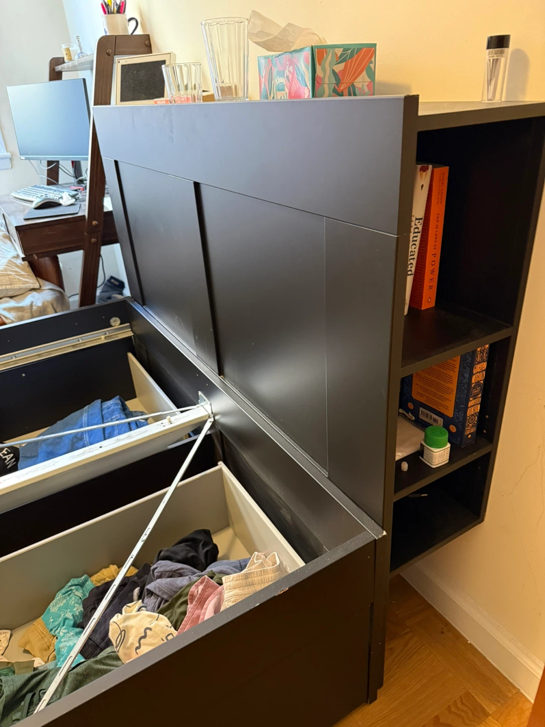 IKEA Brimnes Bed Frame with Storage & Headboard - photo 2