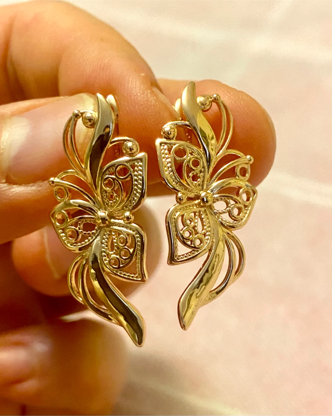 585RG Rose Gold Plated Flowers 🌺 Earrings