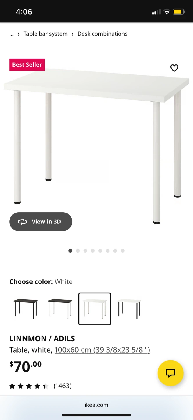IKEA LINNMON / ADILS White Desk