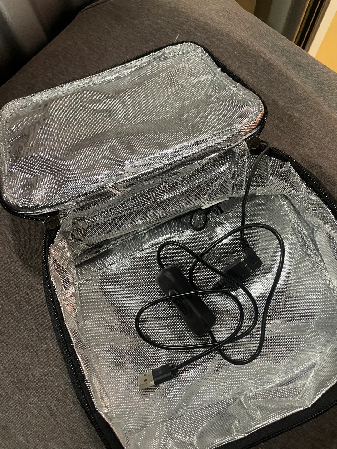 Black Insulated Lunch Bag with USB Warmer thumbnail