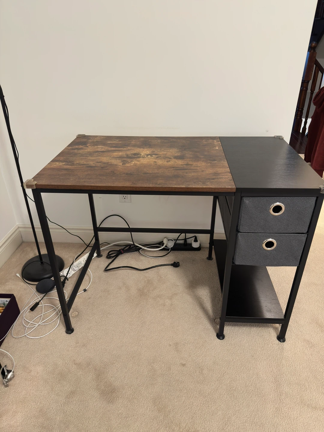 Two-Tone Desk with Drawers - photo 2