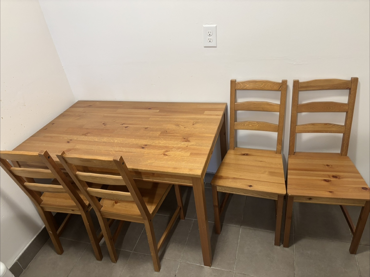 IKEA Dining Table & 4 Chairs - Solid Wood