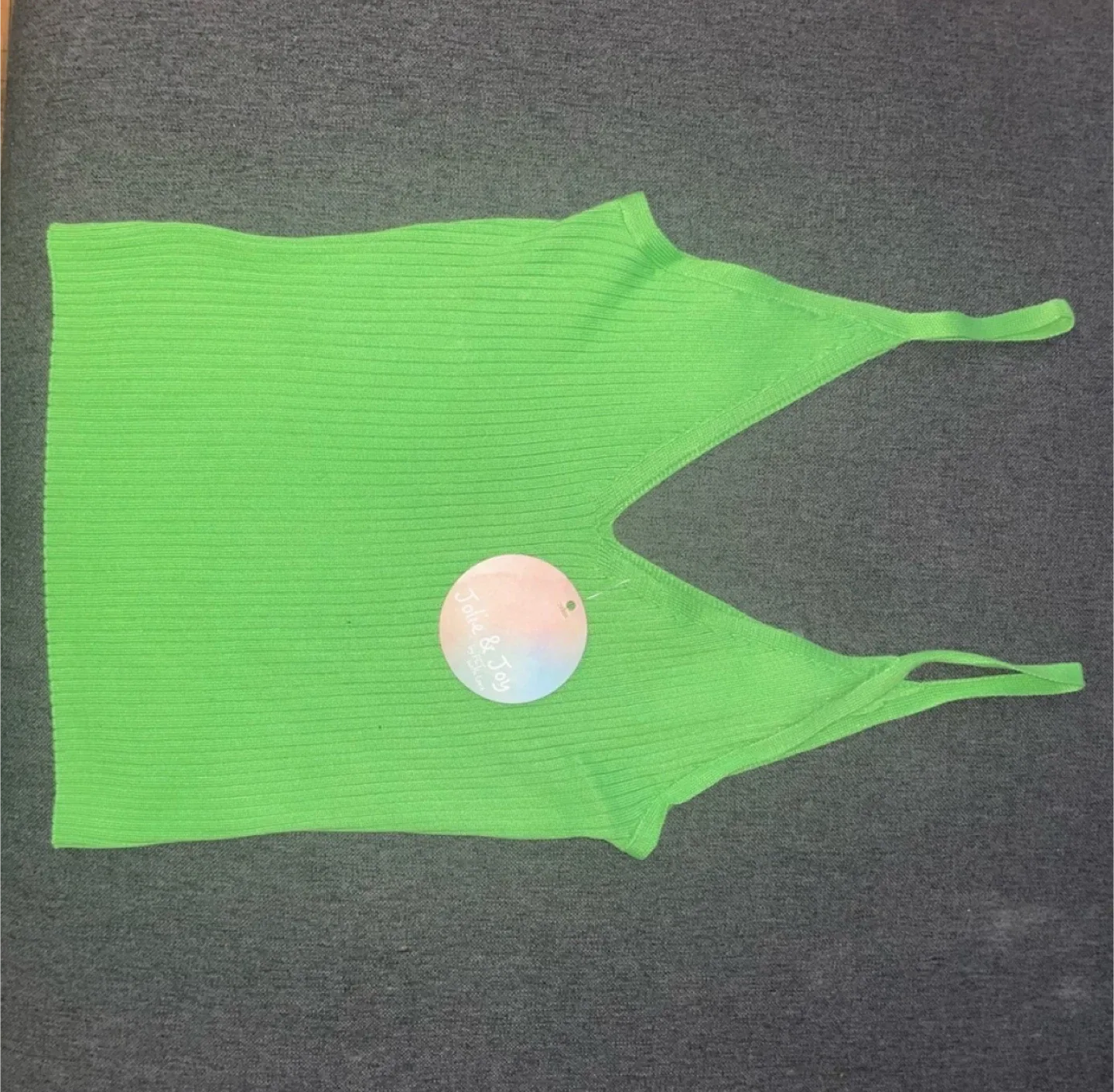 NWT- Jolie & Joy Green Ribbed Tank Top - Size M image indicator(4)