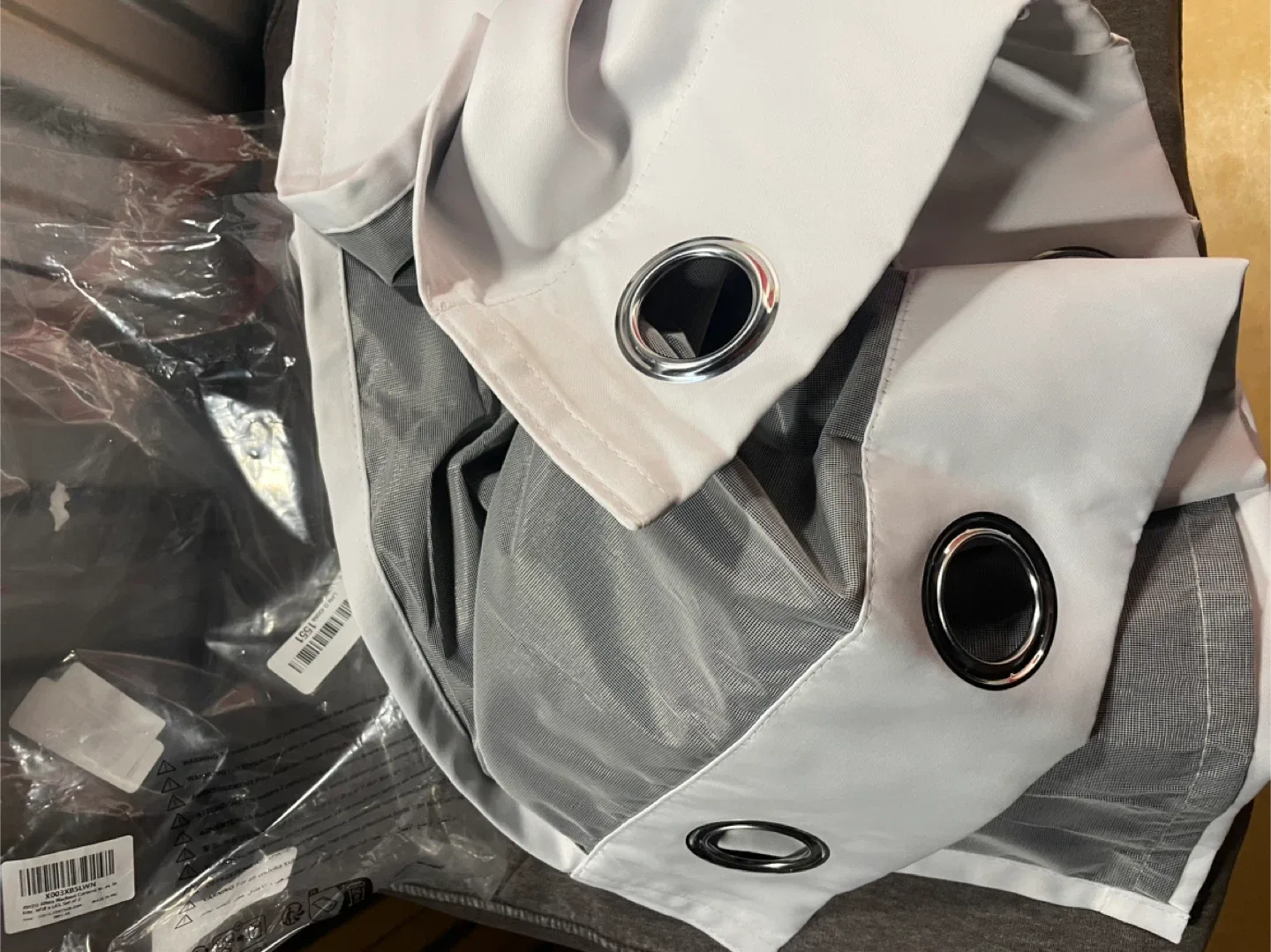 New White & Grey Blackout Curtains image indicator(2)