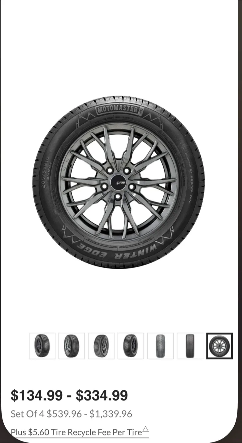 Set of 4 Motomaster Winter Edge Winter Tires 235/65R17 image indicator(8)