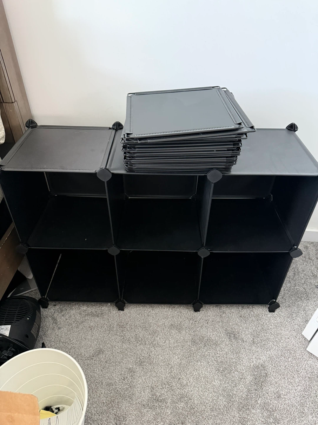 Black Modular Cube Storage Shelf