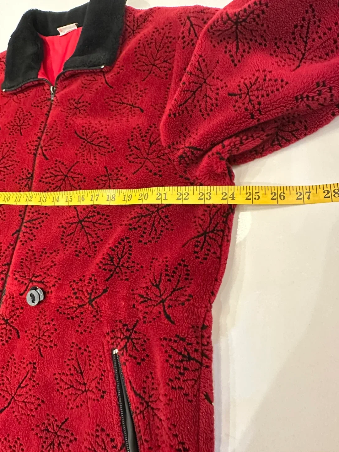 Vintage 90s Fall Leaves 🍁 Autumn Fleece Coat Large image indicator(3)