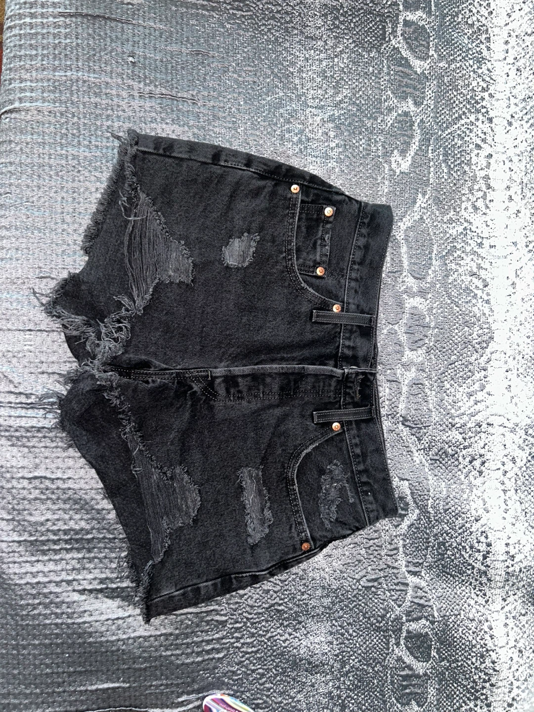 Levi's 501 Black Denim Shorts, Size 27, 2 for $50 - photo 3