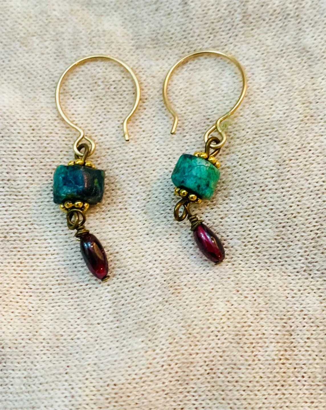Handmade Dangle Malachite Earrings image indicator(2)