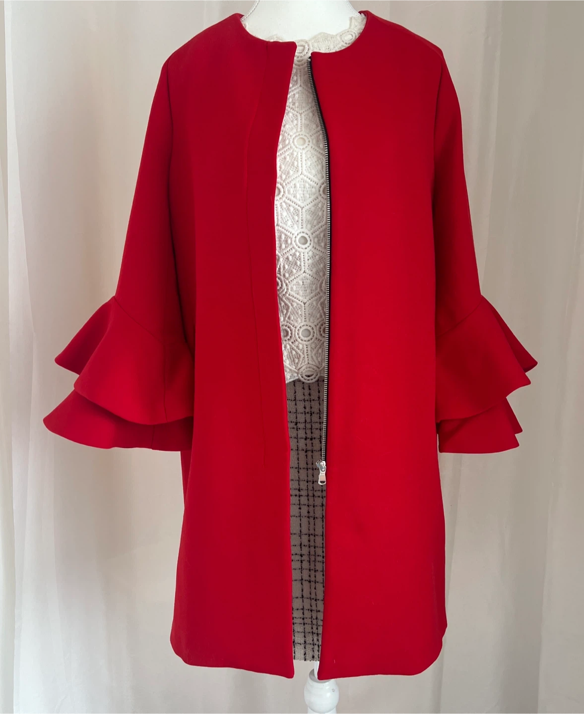 Zara Woman Red Coat - Size M